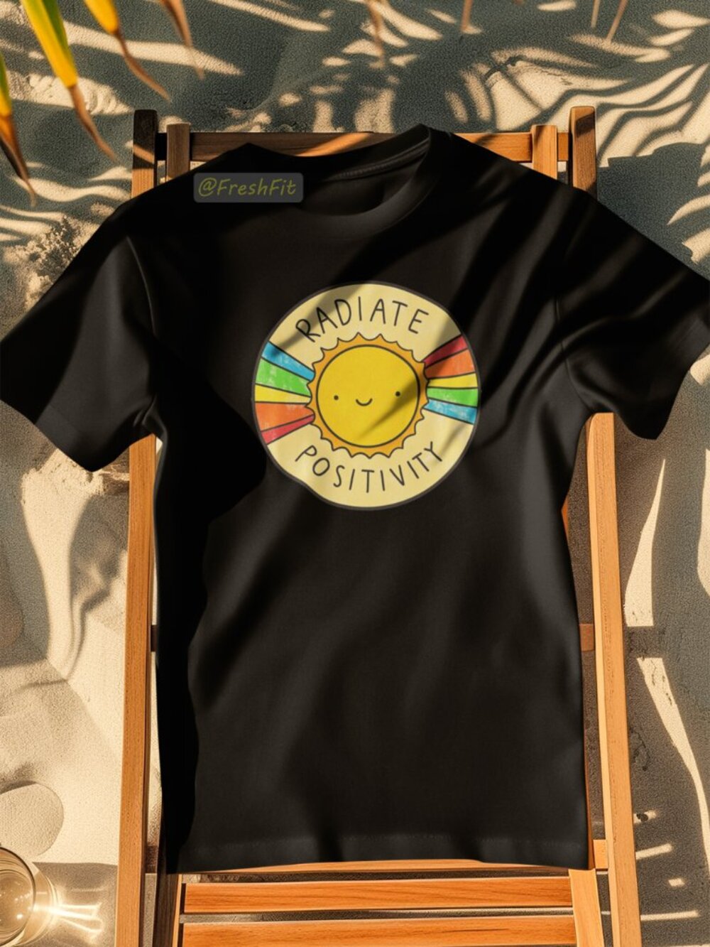 🆕Radiate Positivity Black T-Shirt Graphic Tee